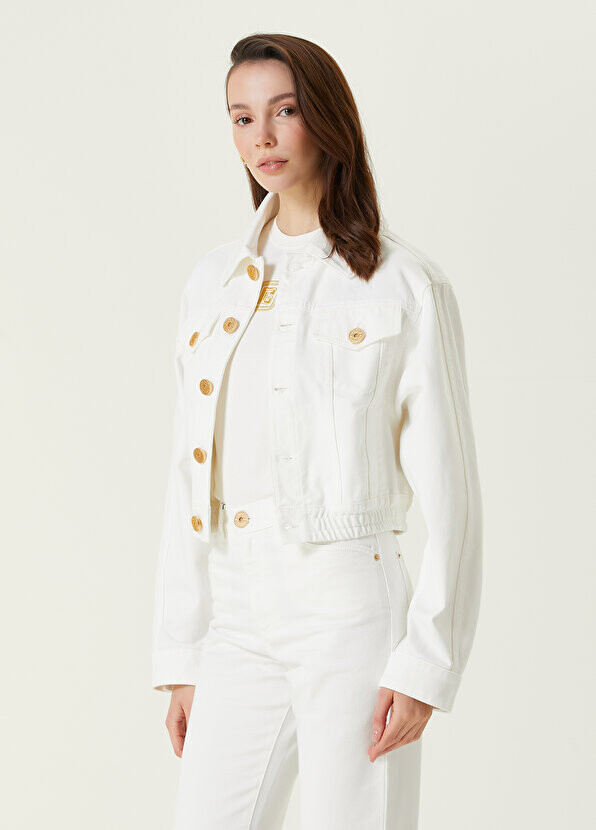 

Белая джинсовая куртка Balmain, Белый