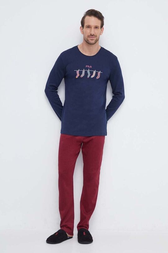 

Хлопковая пижама Fila, темно-синий
