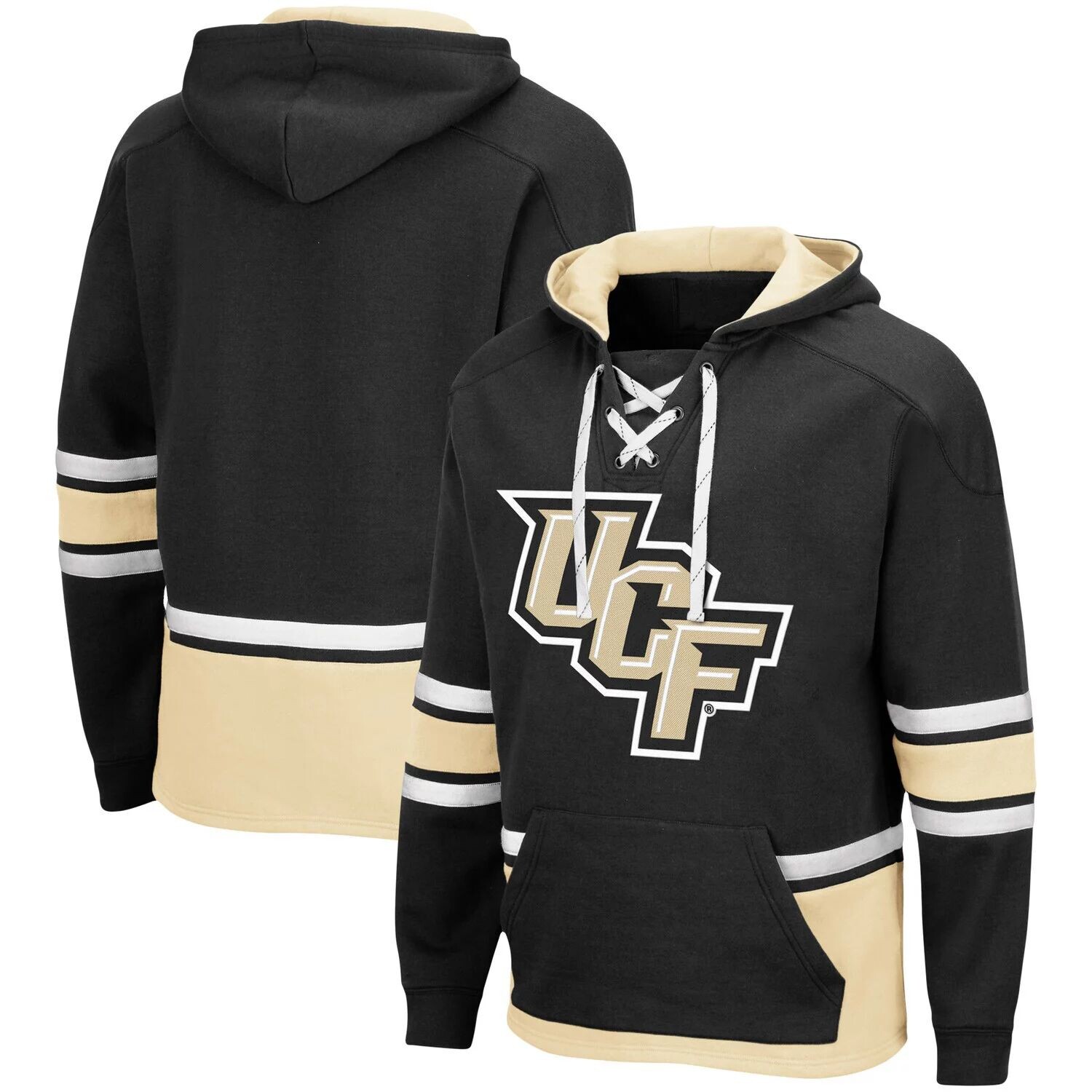 

Мужской черный пуловер с капюшоном UCF Knights Lace Up 3.0 Colosseum