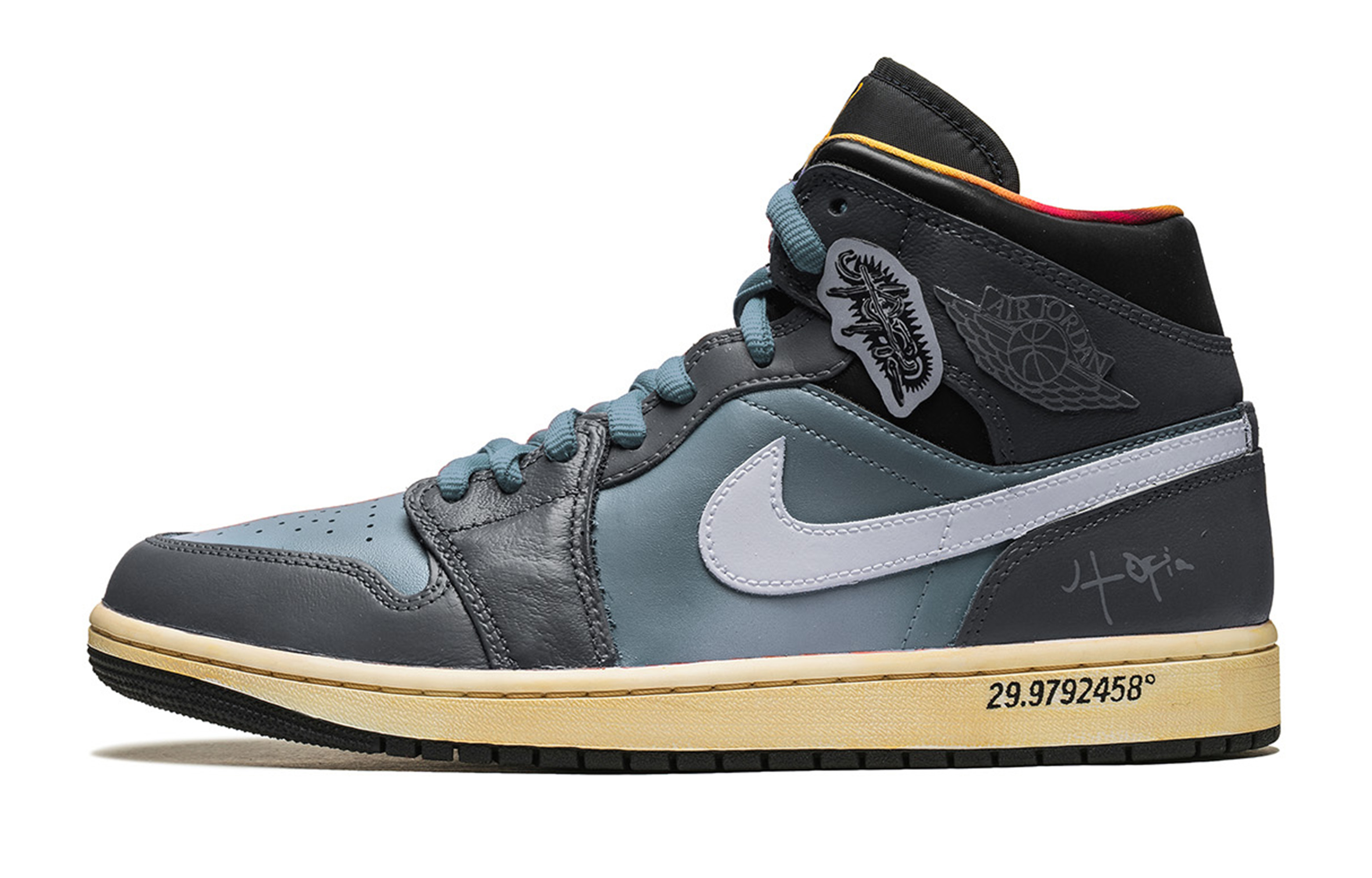 

Кроссовки Air Jordan 1 Vintage Basketball Shoes Men Mid-top Gray/Blue, серый