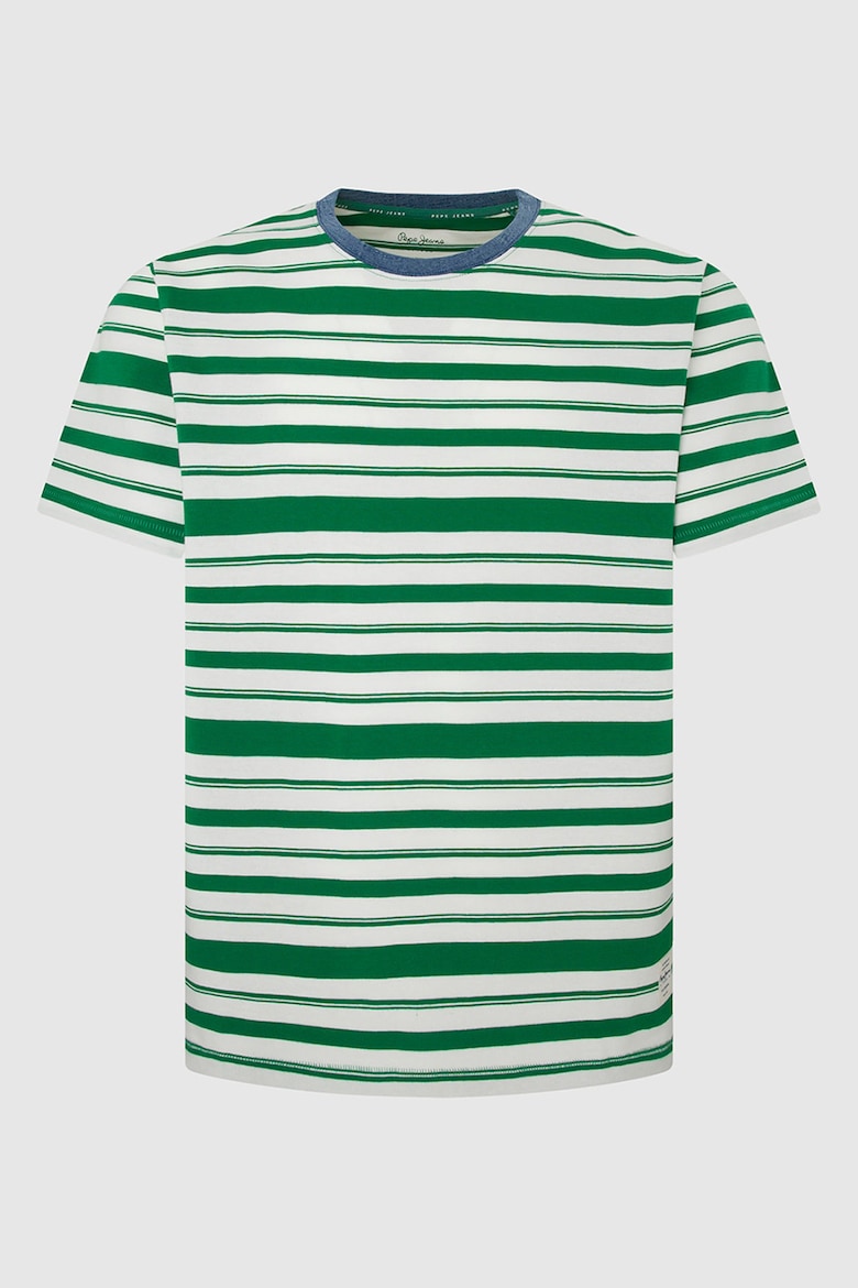 Полосатая футболка с овальным вырезом Pepe Jeans London, зеленый