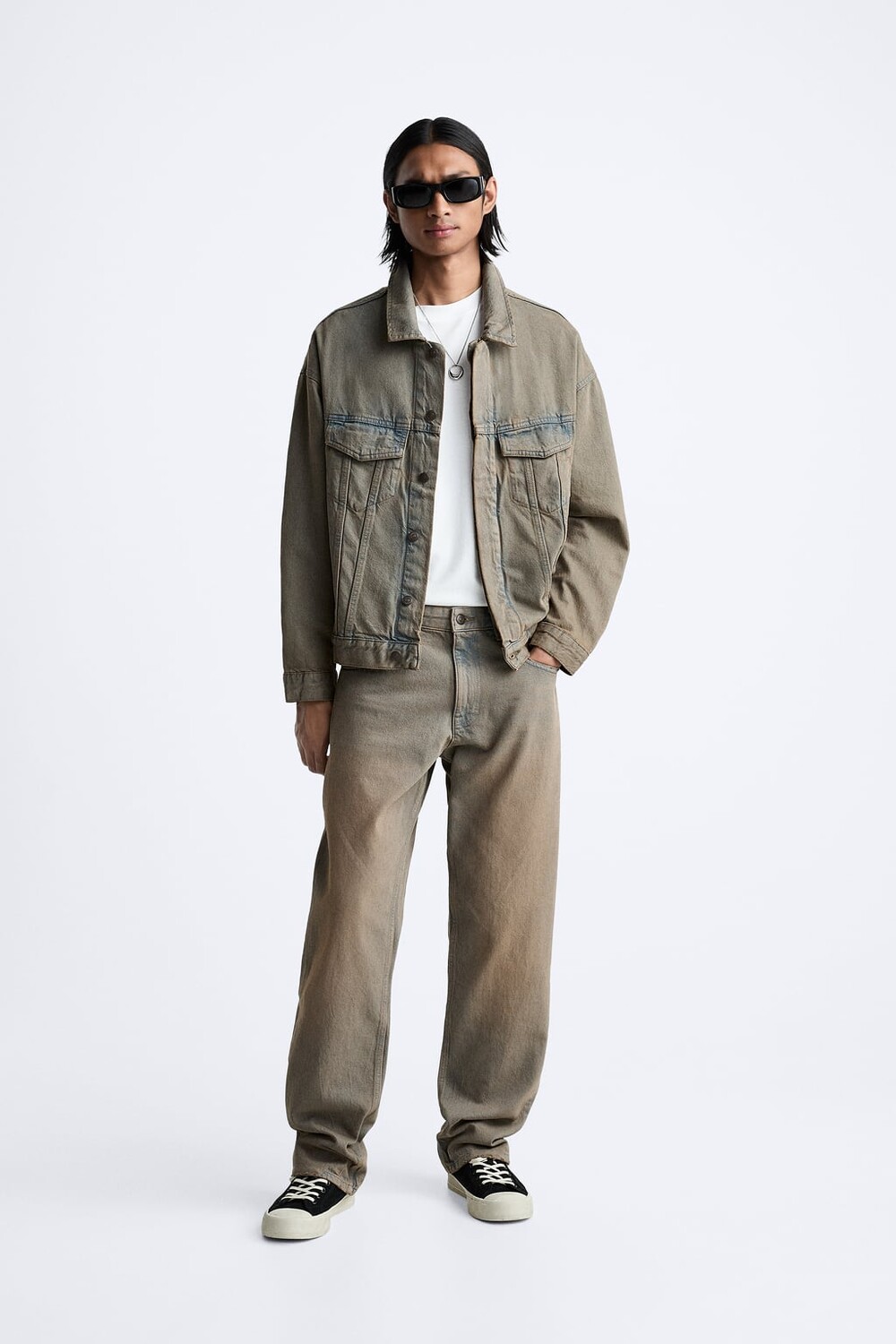 

Перекрашенная джинсовая куртка ZARA, коричневый