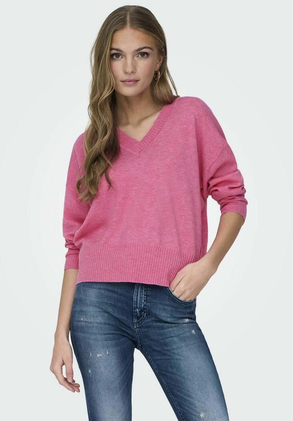 

Свитер Jdyprime Life L S V-Neck JDY, цвет ibis rose