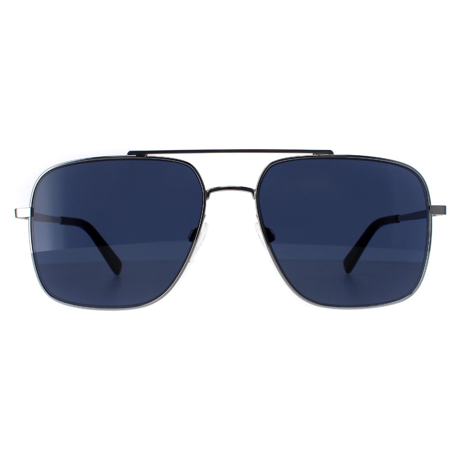 Квадратный блестящий рутениево-синий TH 1752/S Tommy Hilfiger, серый fonex мужские очки из чистого титана с квадратной оправой для близорукости оптическая оправа для очков по рецепту противоскользящие силикон
