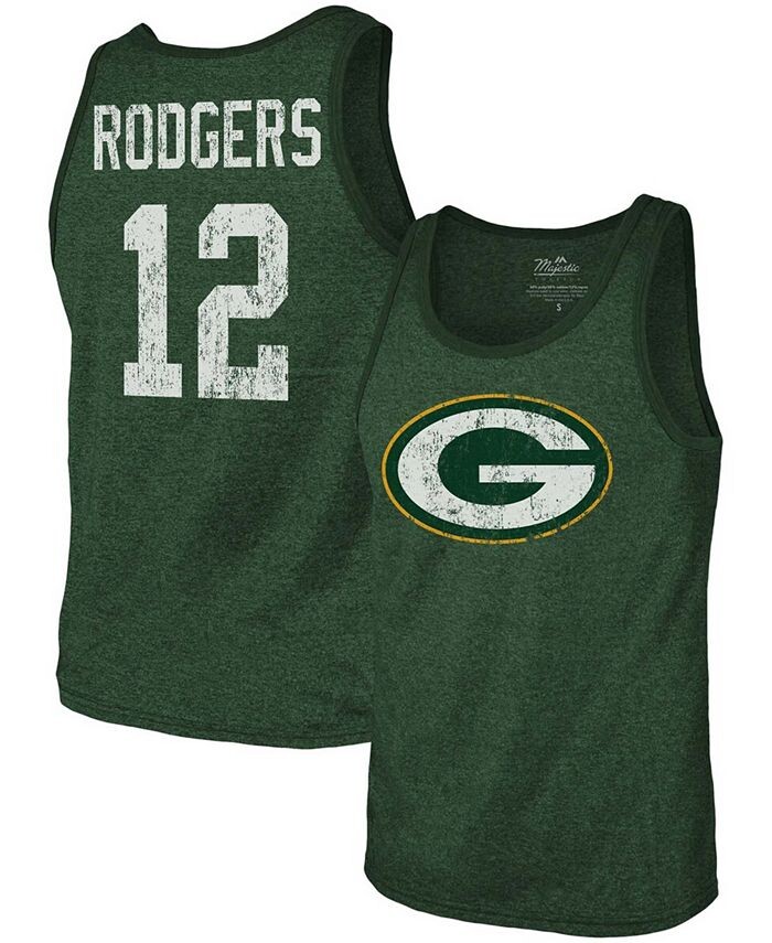 

Мужская майка Aaron Rodgers Green Green Bay Packers, имя, номер, майка Tri-Blend Fanatics, зеленый