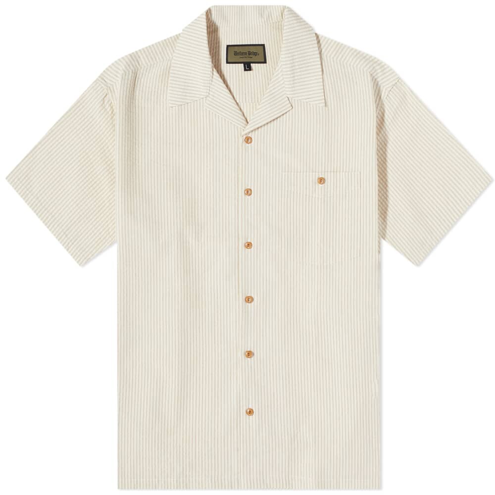 

Рубашка для отпуска с короткими рукавами и полосками Uniform Bridge Stripe, слоновая кость