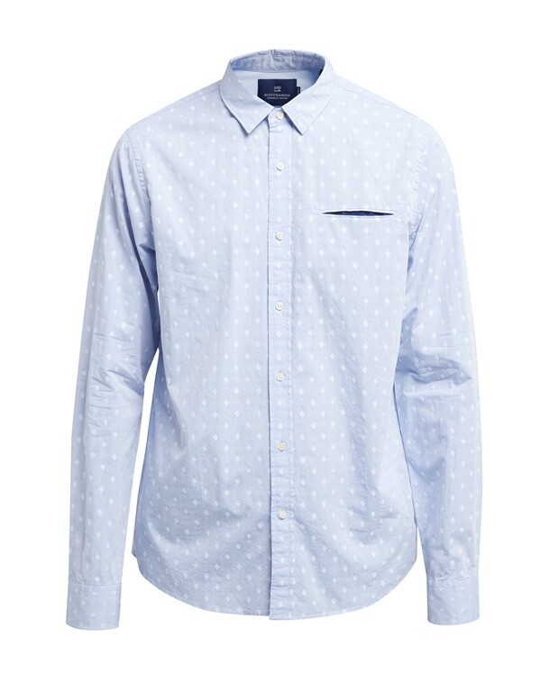 

Рубашка с длинными рукавами – повседневный крой Scotch & Soda, светло-синий
