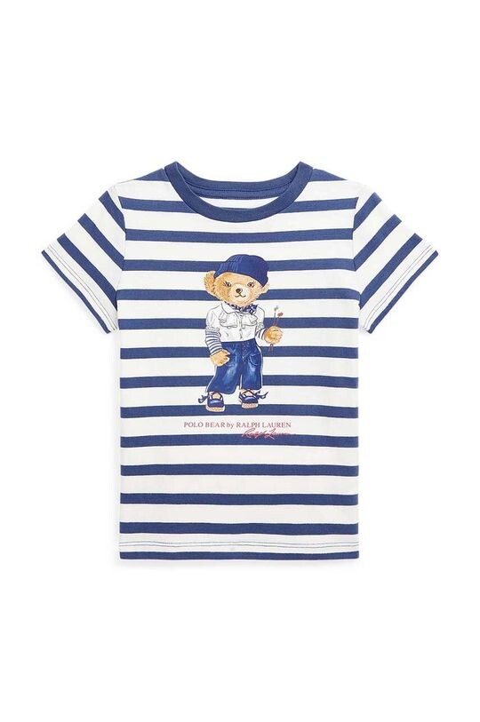 

Детская хлопковая футболка Polo Ralph Lauren, темно-синий