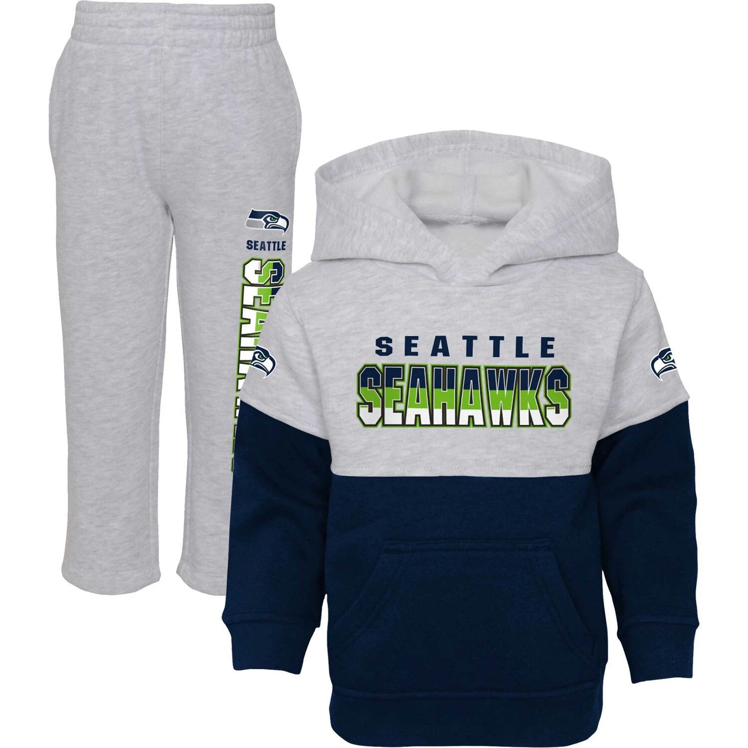 

Комплект с капюшоном и брюками Playmaker для малышей Heather Grey/College Navy Seattle Seahawks Playmaker Outerstuff