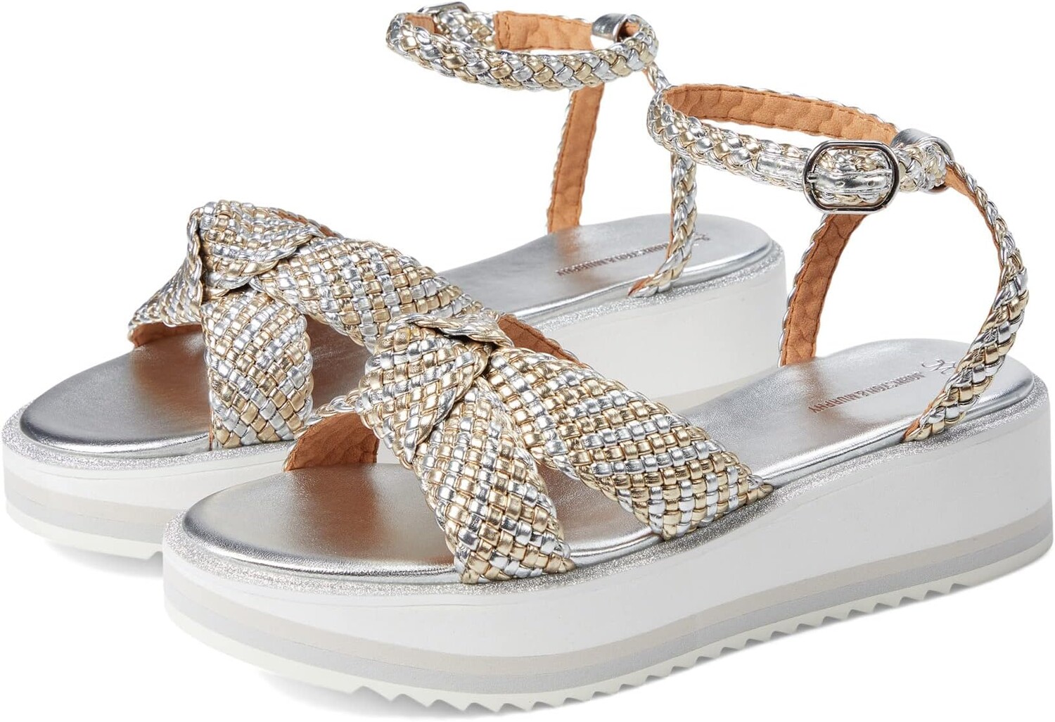 

Босоножки Grace Woven Sandal Johnston & Murphy, цвет Silver/Gold