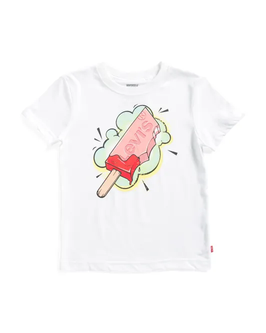 

Футболка с рисунком Little Boys Popsicle Levis, белый