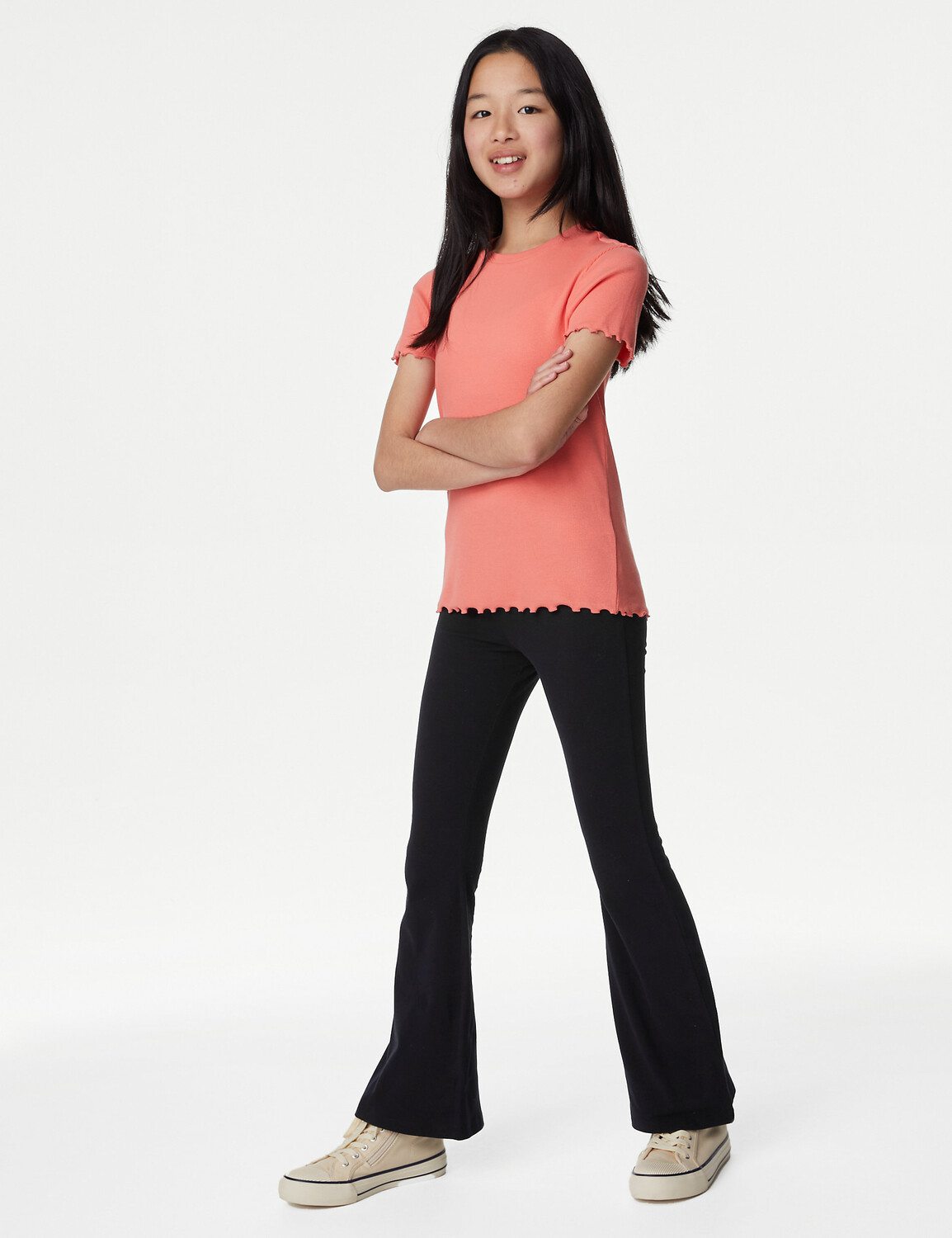 

Расклешенные леггинсы из хлопка (6–16 лет) Marks & Spencer, черный