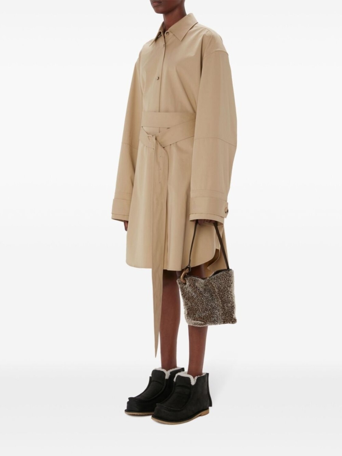 

JW Anderson маленькая сумка-ведро Corner, коричневый