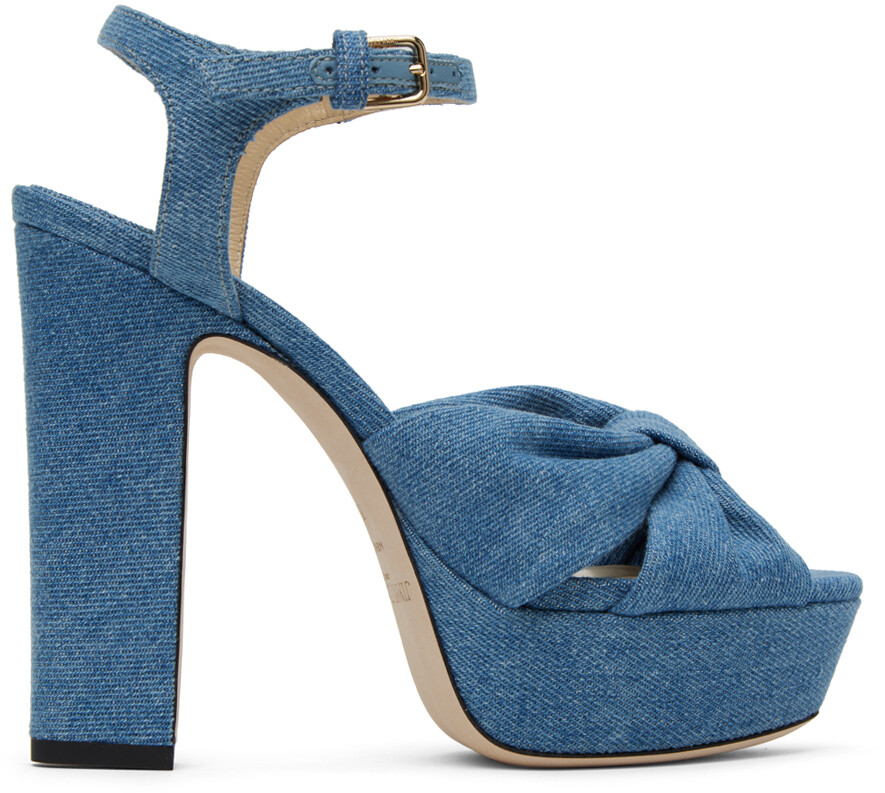 

Голубые босоножки на каблуке Heloise 120 Jimmy Choo