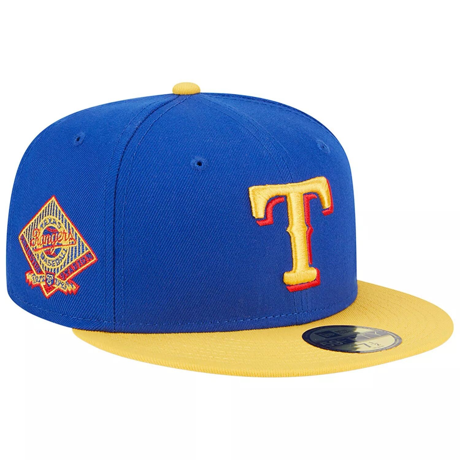 

Мужская приталенная шляпа New Era Royal/желтая Texas Rangers Empire 59FIFTY