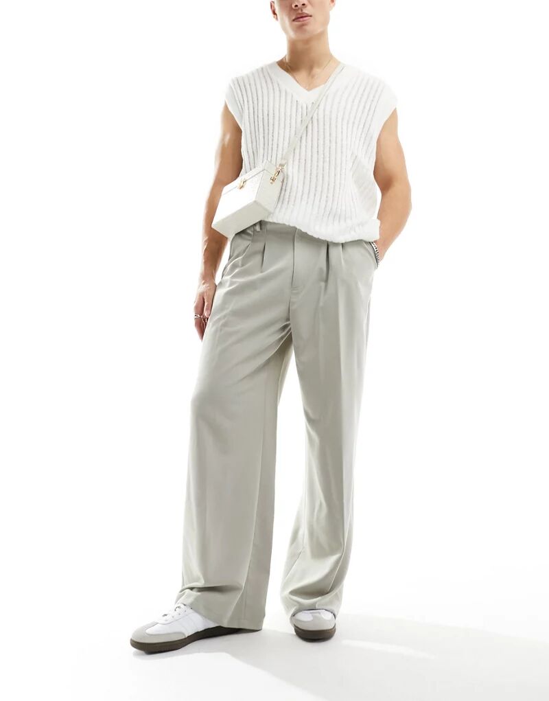 COLLUSION – Элегантные брюки свободного кроя каменно-серого цвета