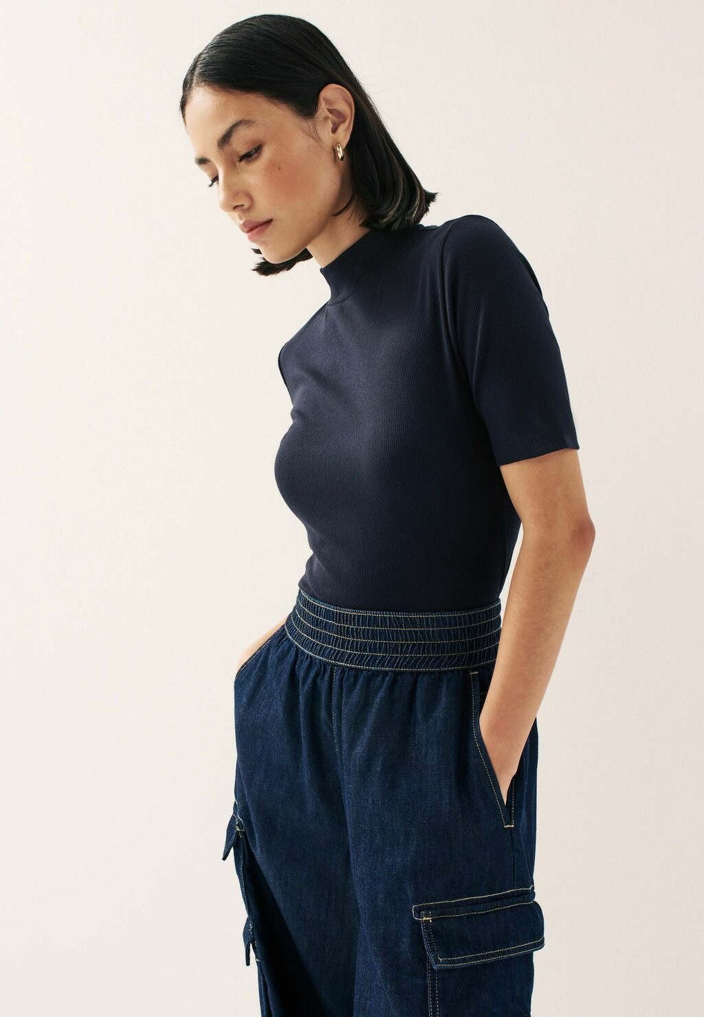 

Базовая футболка Half Sleeve High Neck Tstandard Next, цвет navy blue