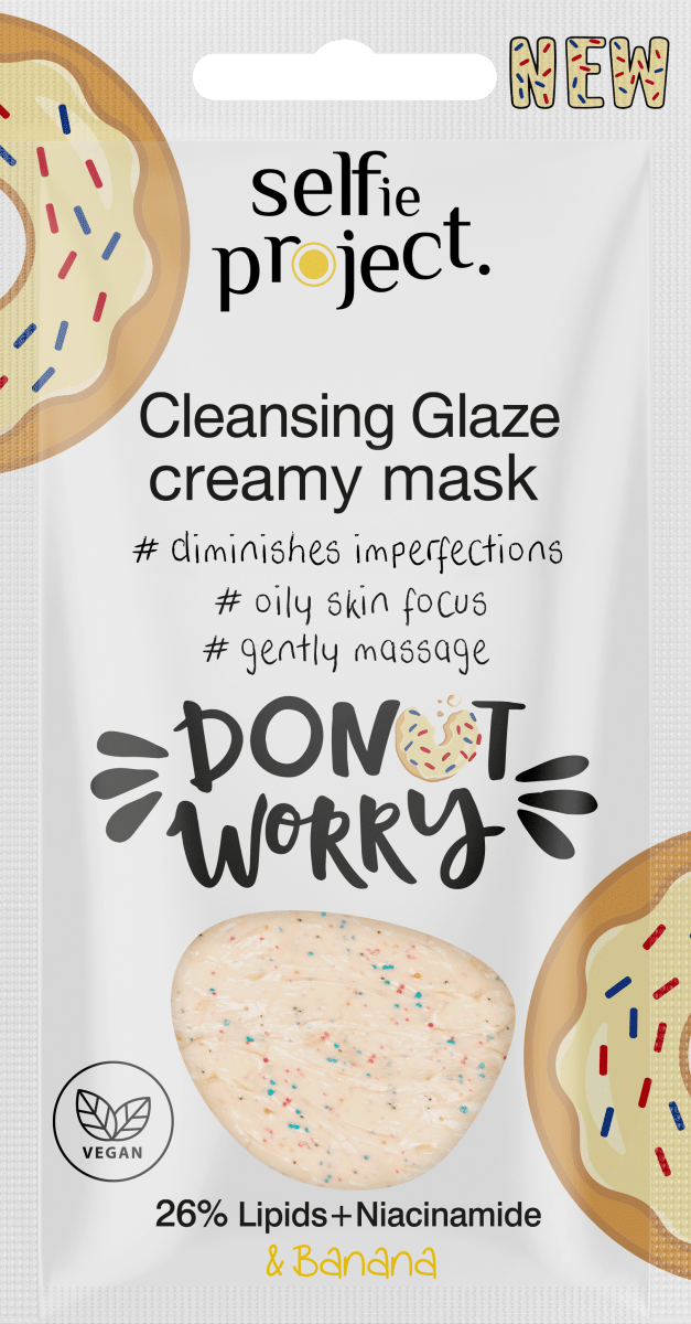 Маска для лица Donut Worry Cleansing Glaze Wash-Off Mask 10 г Selfie Project силиконовый чехол на oneplus 10 pro donut worry для ванплас 10 про