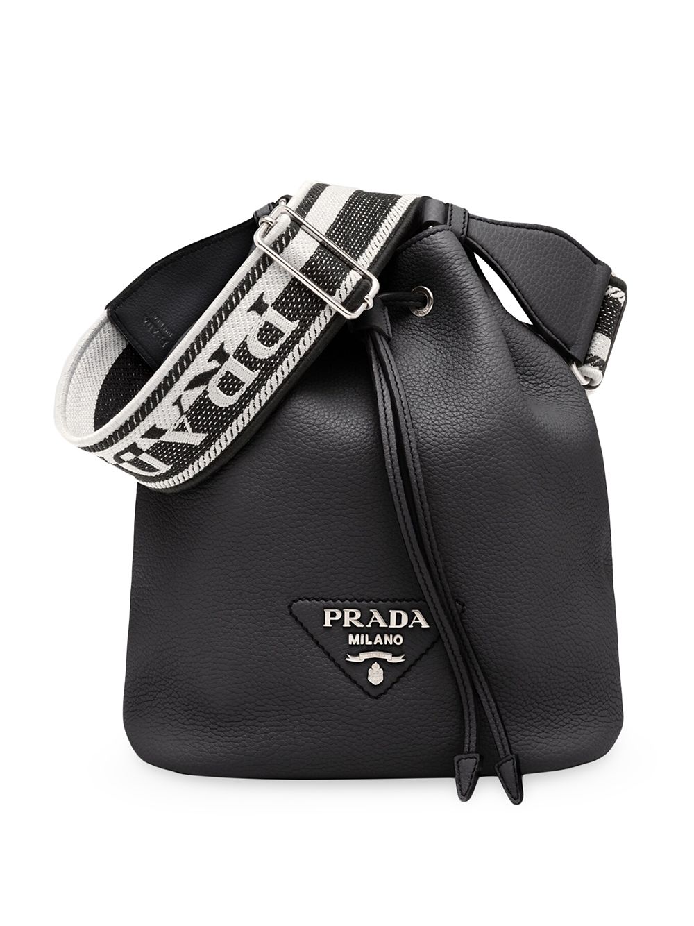 Кожаная сумка-мешок Prada, черный сумка мешок кожаная lmr 346 3