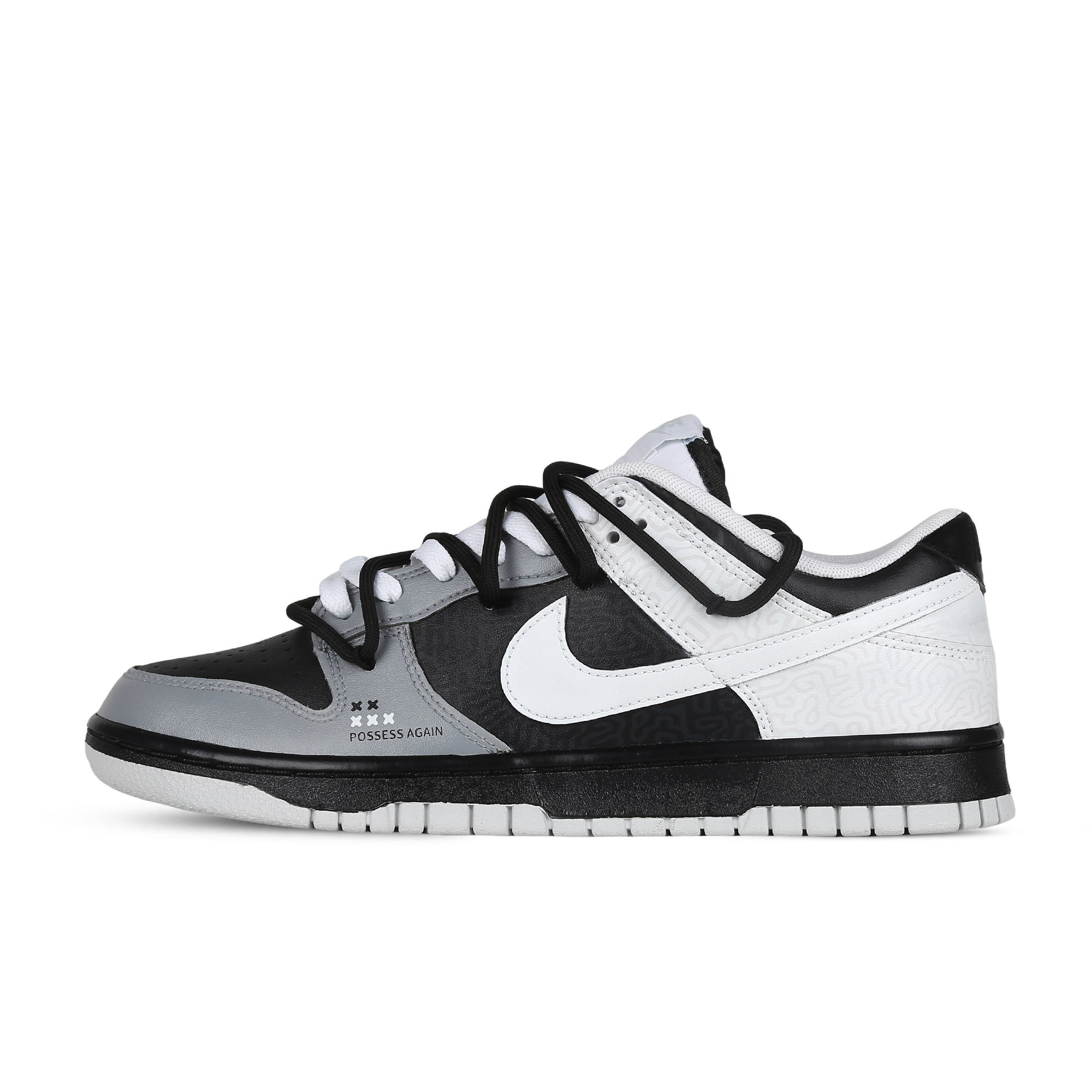 

Кроссовки Nike Dunk Skateboarding Shoes Women's Low-top Gray/White/Black, серый/белый/черный