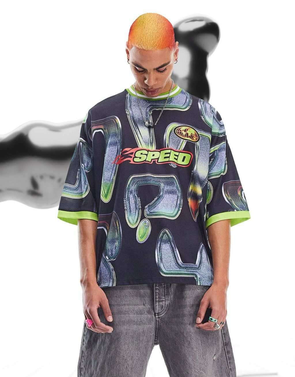 

Футболка оверсайз со сплошным графическим принтом ASOS DESIGN