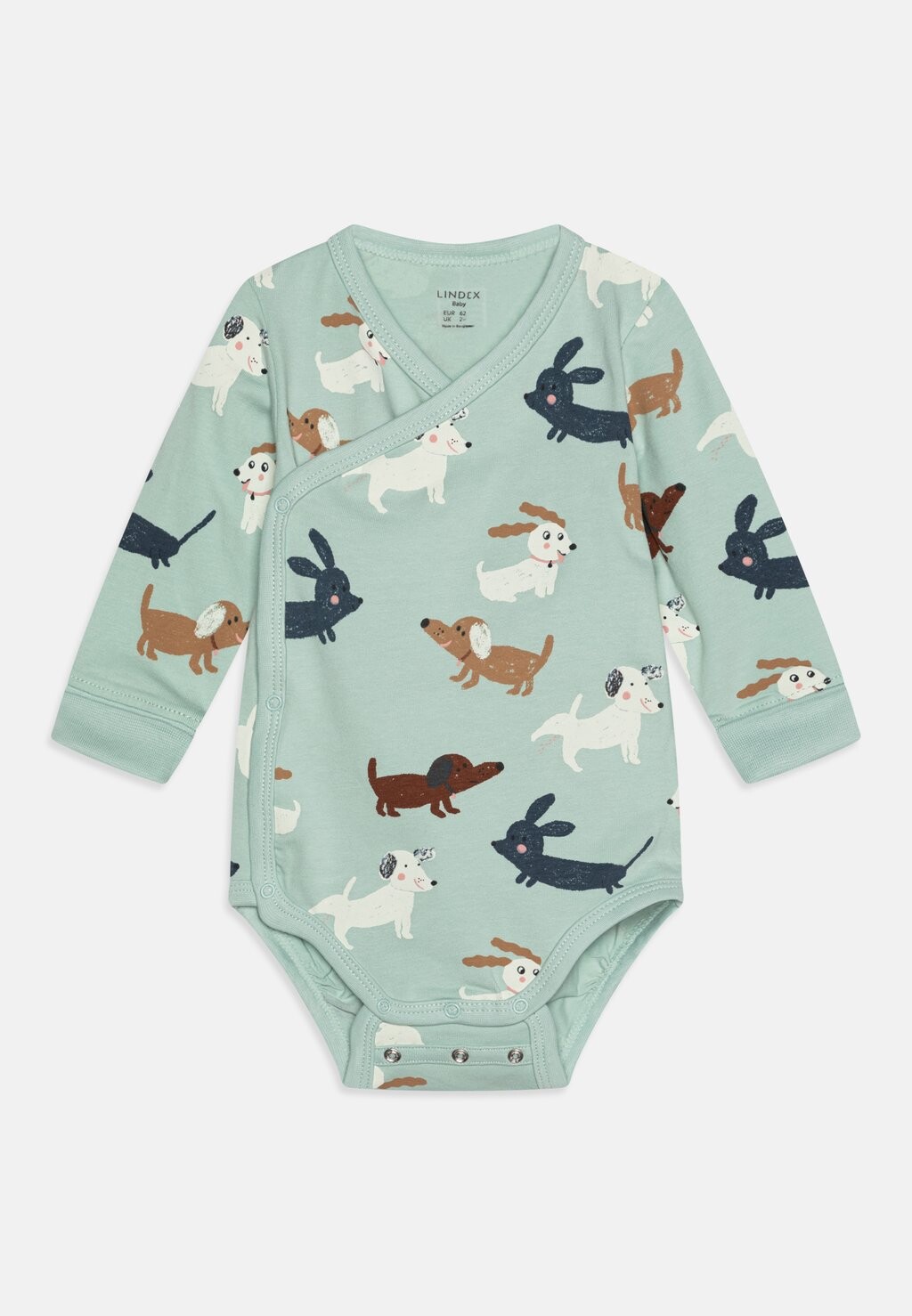 

Боди BODY WRAP DOGS UNISEX Lindex, цвет light dusty turquoise