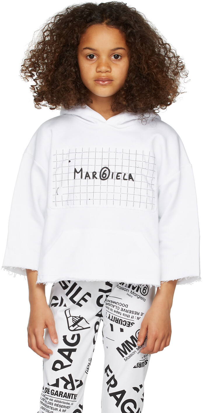 

Детская белая худи с рисунком, белый MM6 Maison Margiela