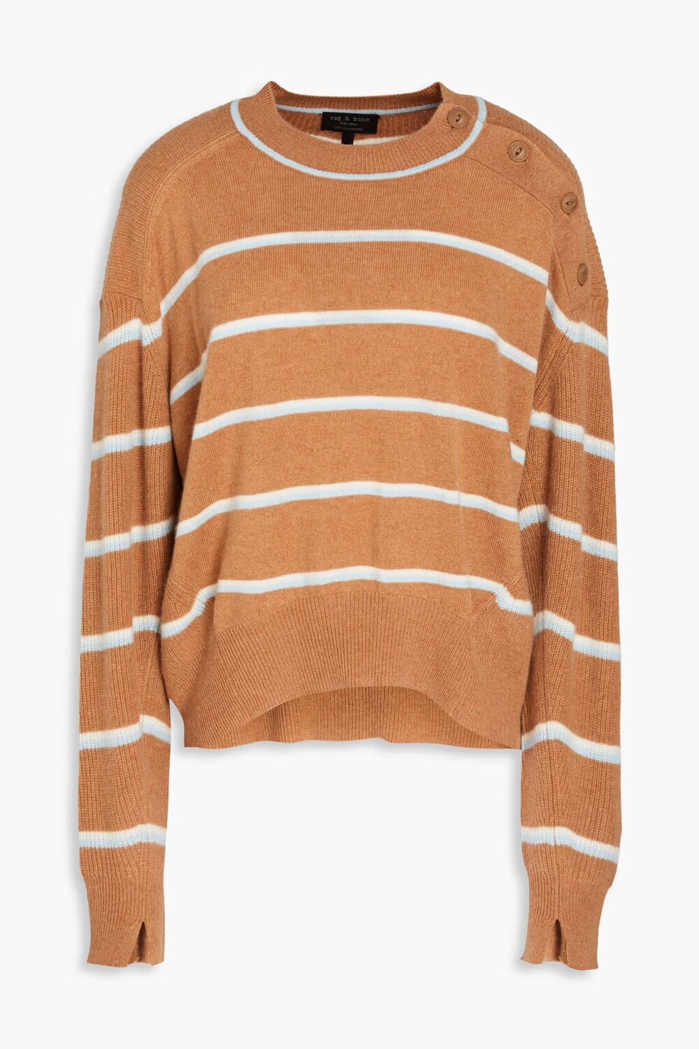 

Полосатый кашемировый свитер Rag & Bone, коричневый