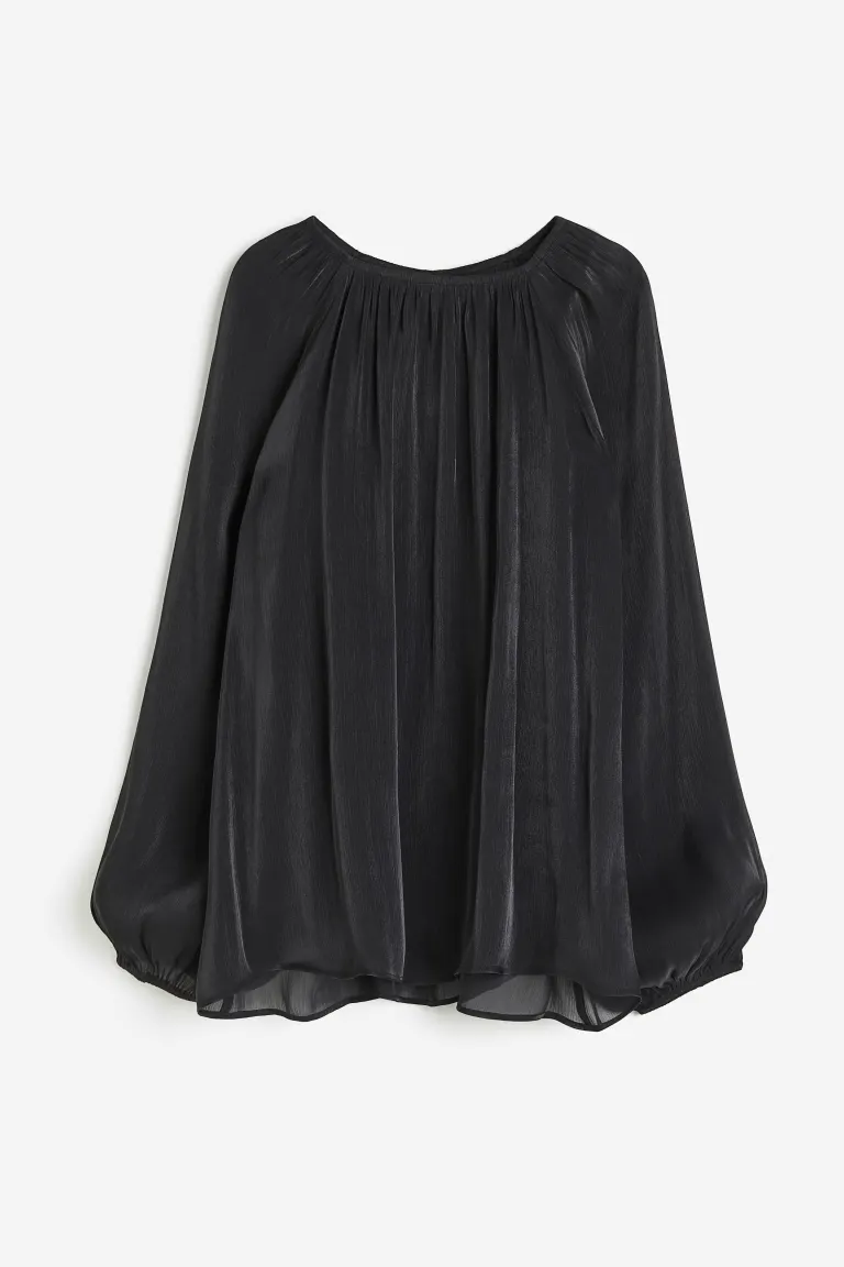 

Широкая полупрозрачная блузка H&M, черный