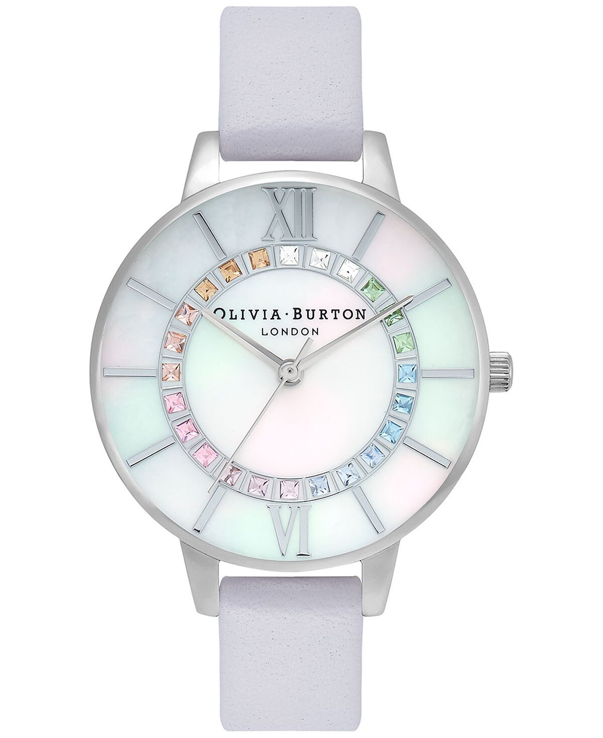 

Женские часы Wonderland с фиолетовым кожаным ремешком, 34 мм Olivia Burton