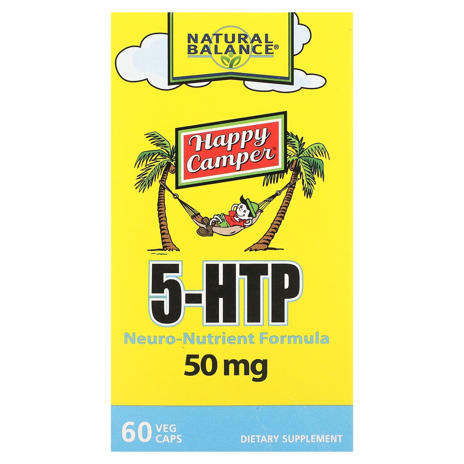 

Happy camper, 5-HTP, 50 мг, 60 растительных капсул, Natural Balance