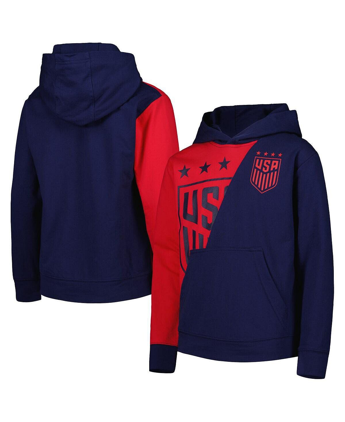 

Big Boys Красный, Темно-синий Пуловер с капюшоном USWNT Unrivaled Shot Outerstuff