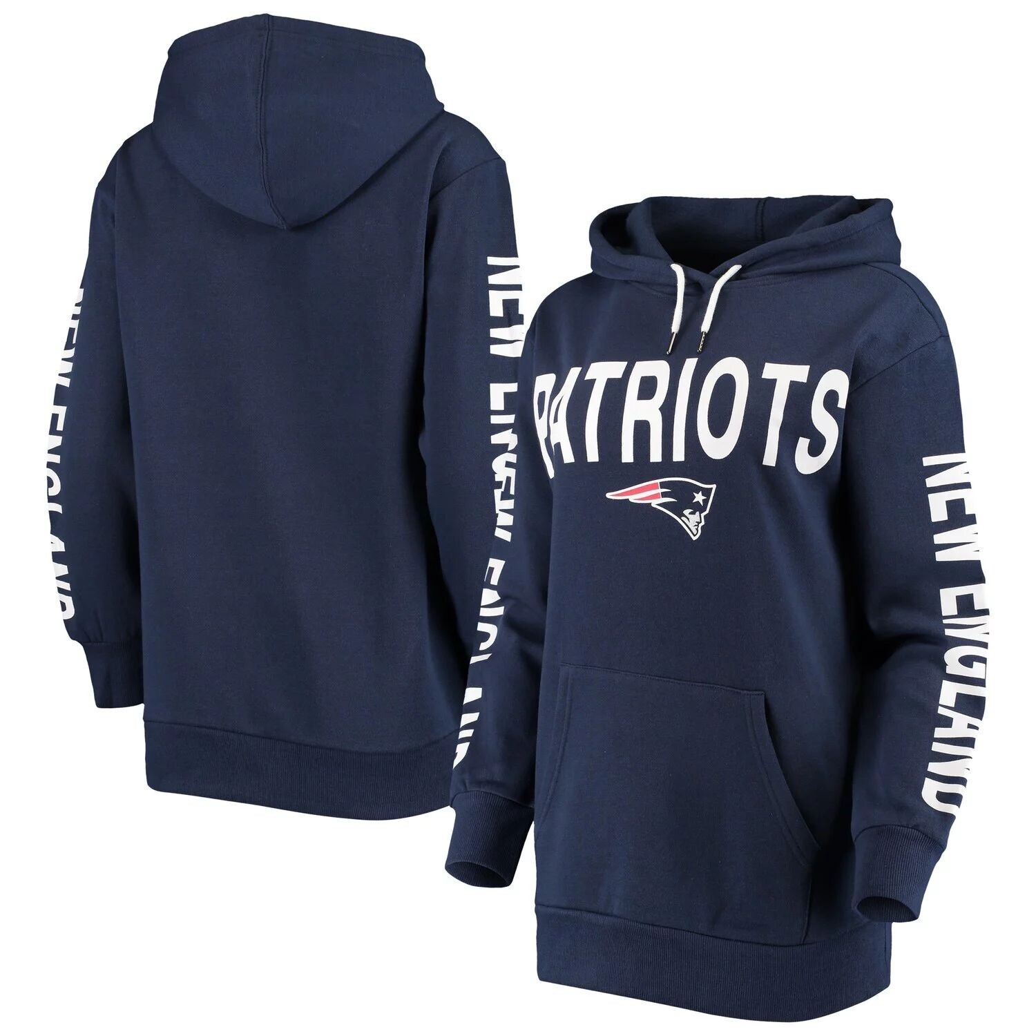 

Женский пуловер с капюшоном G-III 4Her by Carl Banks Navy New England Patriots Extra Point G-III