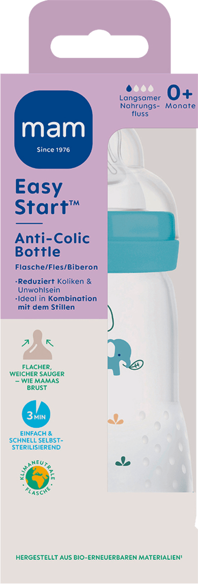 Детская бутылочка Easy Start Anti-Colic синяя с рождения 260 мл 1 шт. MAM