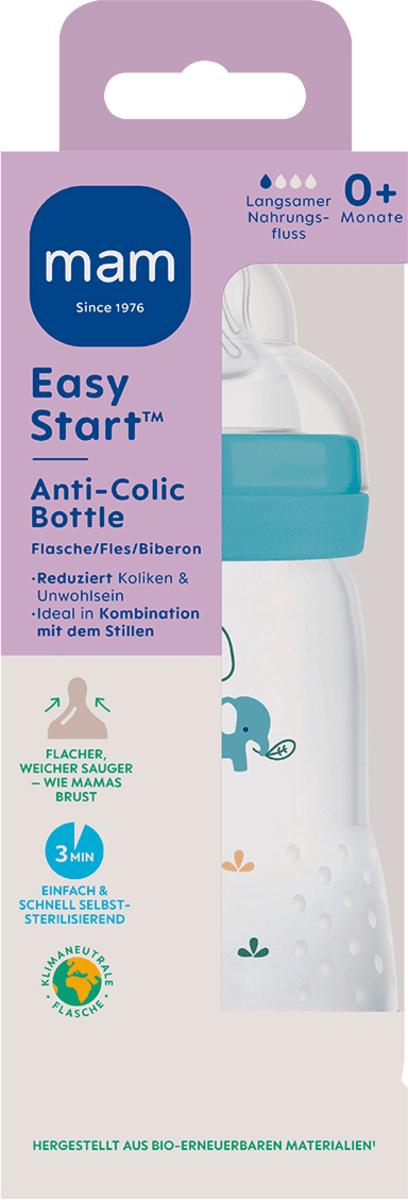 

Детская бутылочка Easy Start Anti-Colic синяя с рождения 260 мл 1 шт. MAM