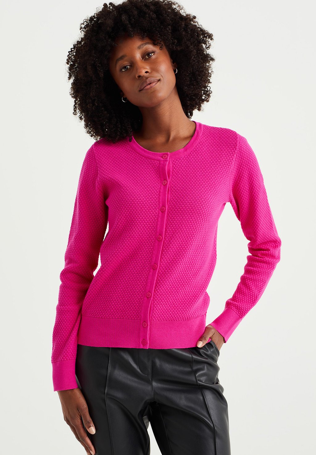 Кардиган Met Structuur WE Fashion, розовый брюки slim fit met structuur we fashion цвет black
