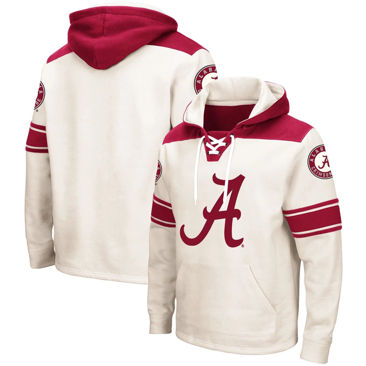 

Мужская кремовая толстовка на шнуровке Alabama Crimson Tide 2.0 Colosseum