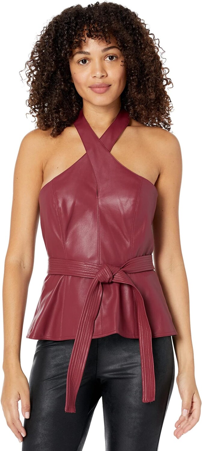 

Холтер из эластичной искусственной кожи BCBGMAXAZRIA, цвет Rhubarb