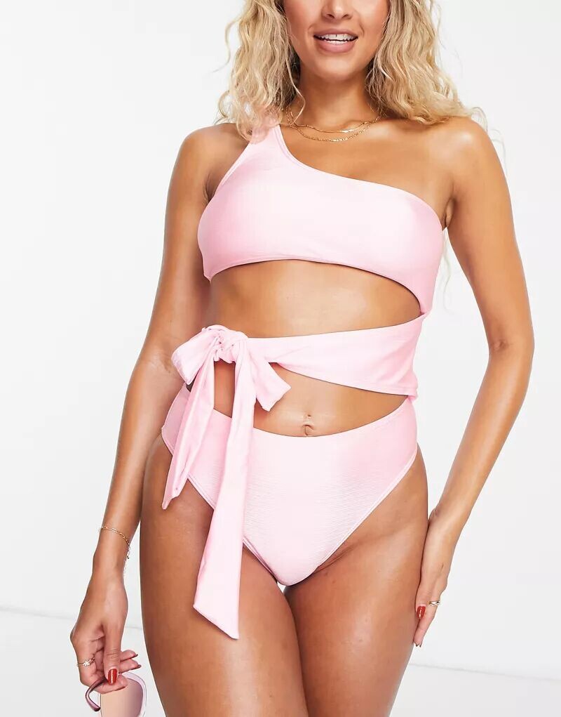 

Розовый купальник с асимметричным вырезом South Beach