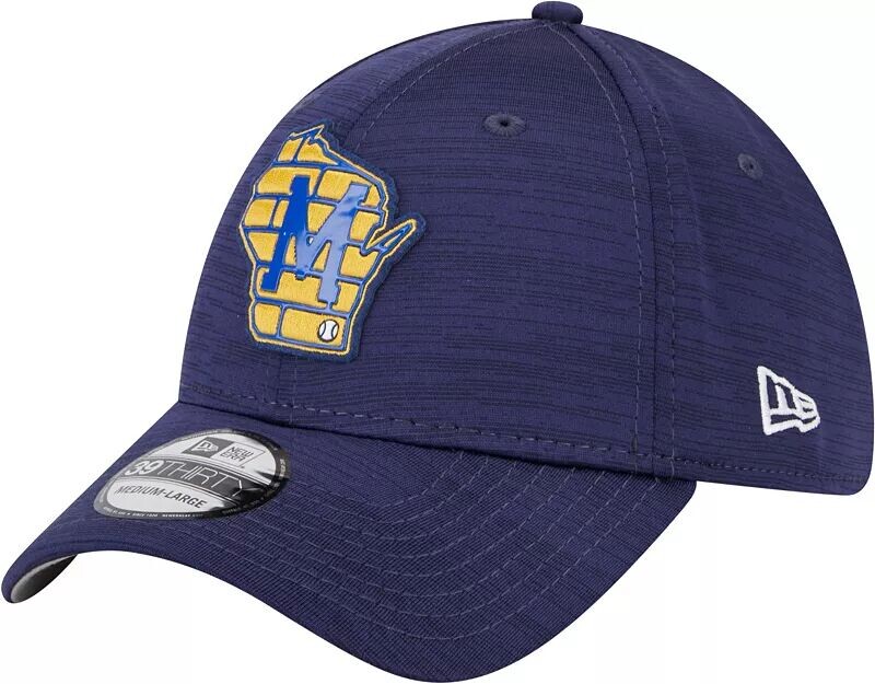 

Мужская кепка New Era Milwaukee Brewers Clubhouse Navy 39Thirty Stretch Fit