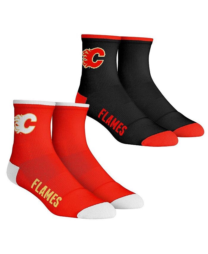 

Мужские носки Calgary Flames Core Team, комплект из 2 носков длиной четверть длины Rock 'Em, черный