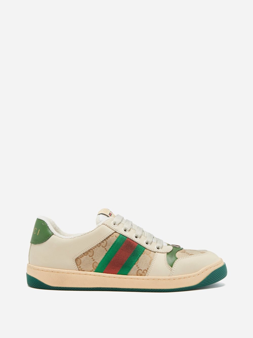 

Кожаные кроссовки screener с логотипом gg Gucci, бежевый