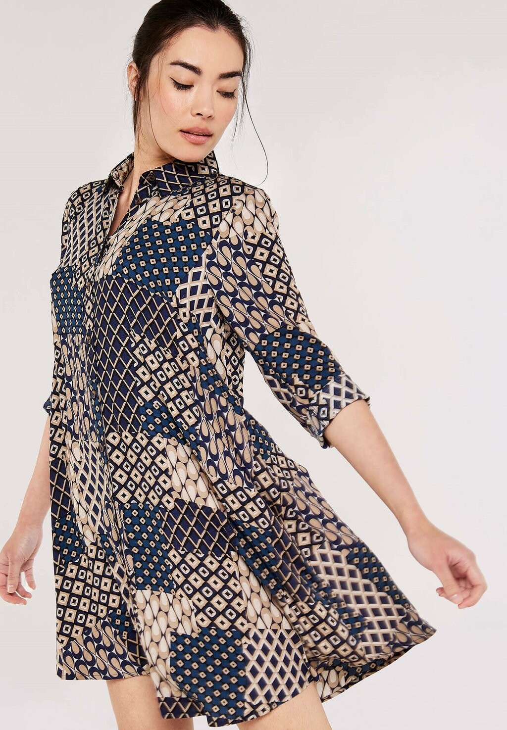 

Платье-рубашка Patchwork Apricot, цвет navy