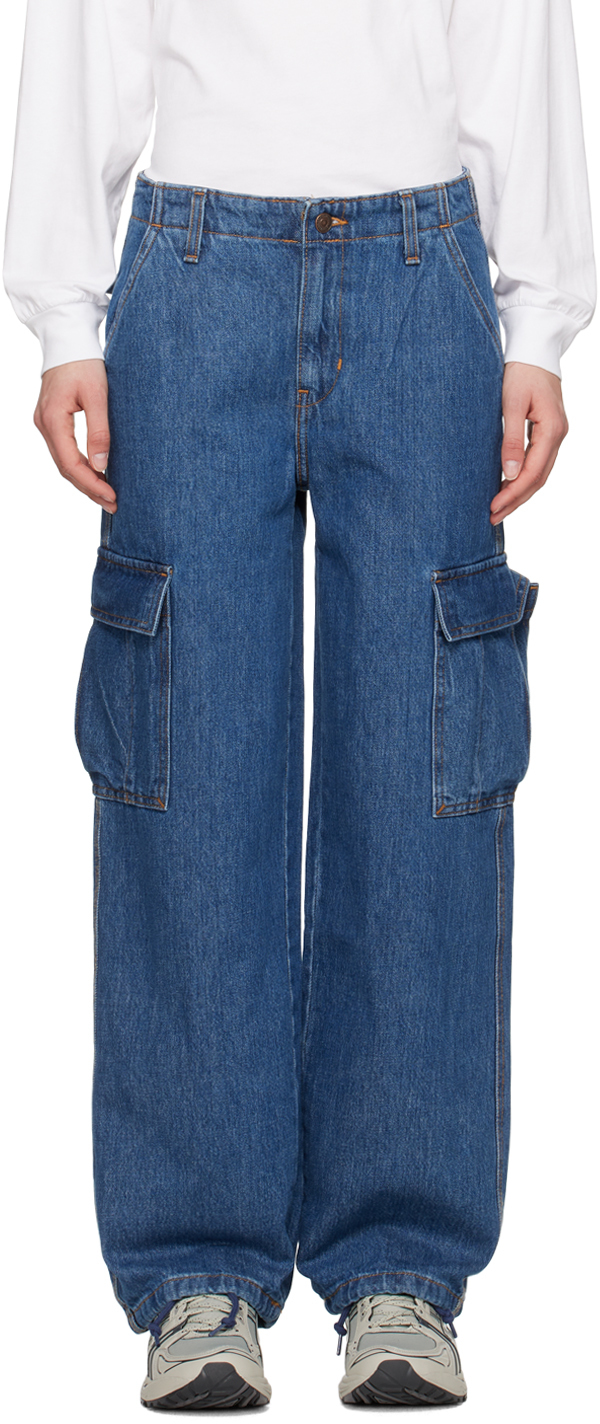 Синие мешковатые джинсовые брюки карго '94 Levi'S брюки карго из вельвета 3 года 94 см зеленый