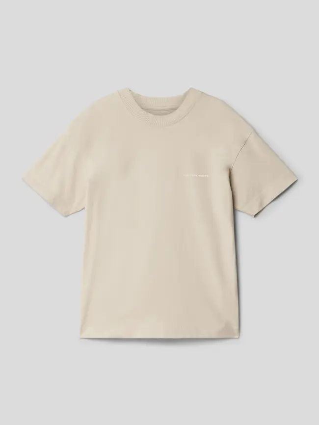 

Футболка с круглым вырезом в рубчик модель «JORDUST» Jack & Jones, экрю
