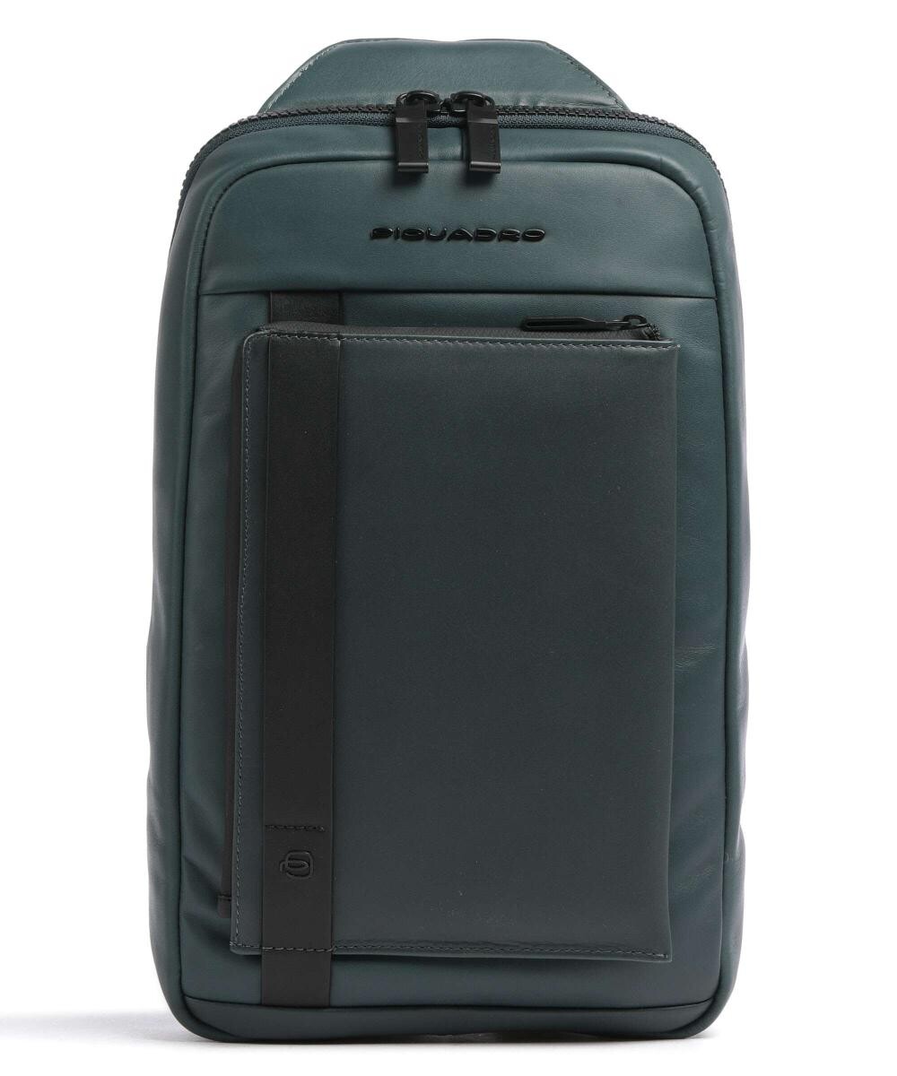 

Сумка David Slingbag 10 дюймов из мелкозернистой яловой кожи. Piquadro, зеленый