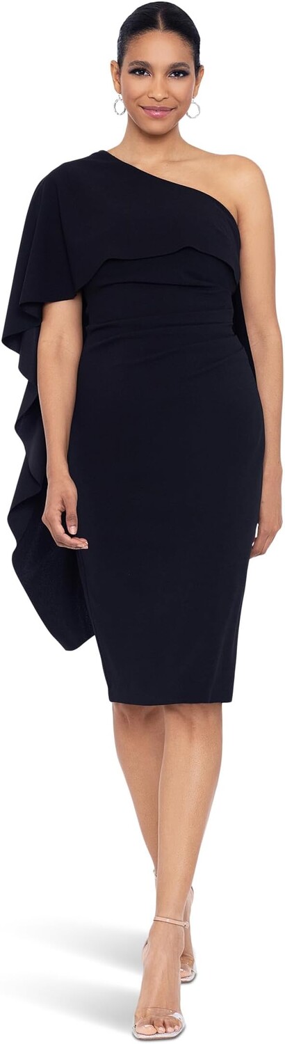 

Платье Midi Scuba Crepe One Shoulder Cape XSCAPE, темно-синий