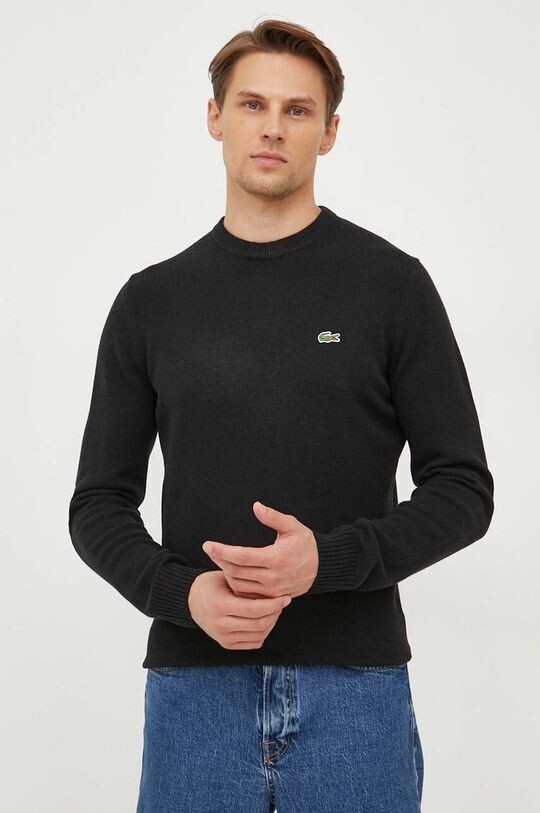 

Шерстяной свитер Lacoste, черный