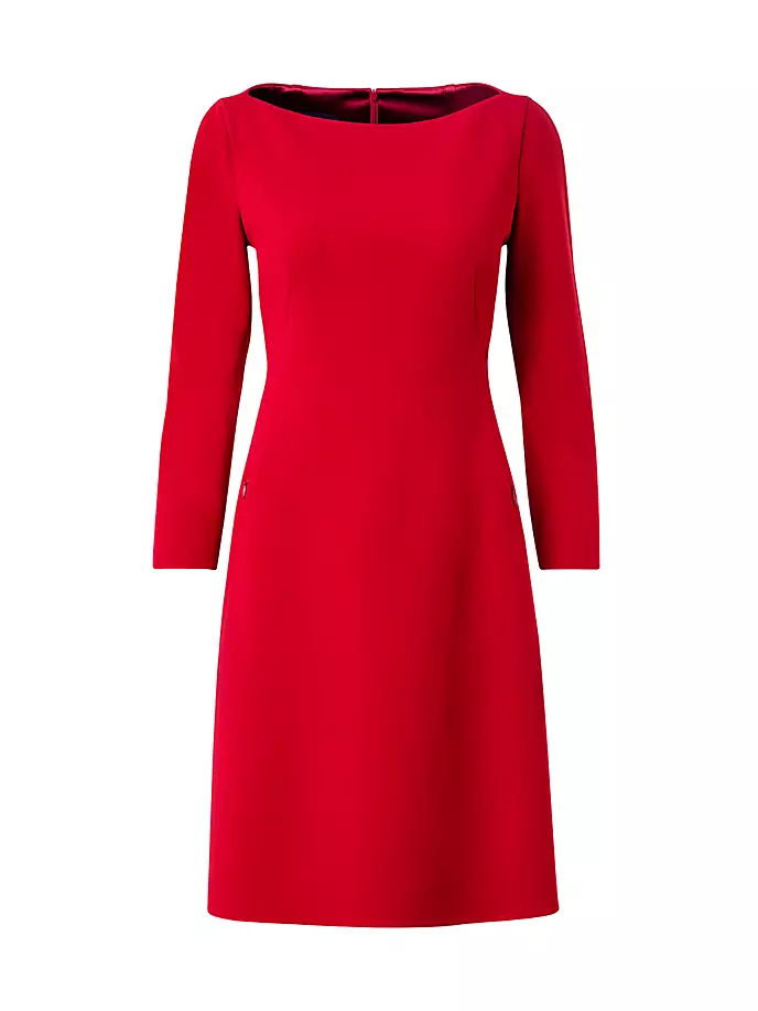 Платье А-силуэта из эластичной шерсти с вырезом «лодочкой» Akris, красный кукла ruby red келси 31см 2103