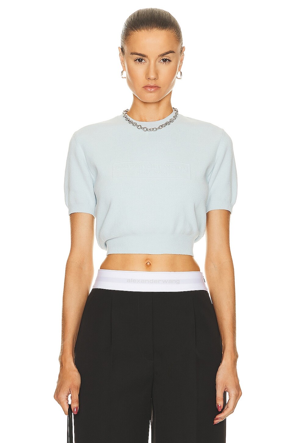 

Топ Alexander Wang Logo Ribbed, цвет Ariel Blue